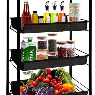 Versatile 360° Rotation Iron Kitchen Trolley